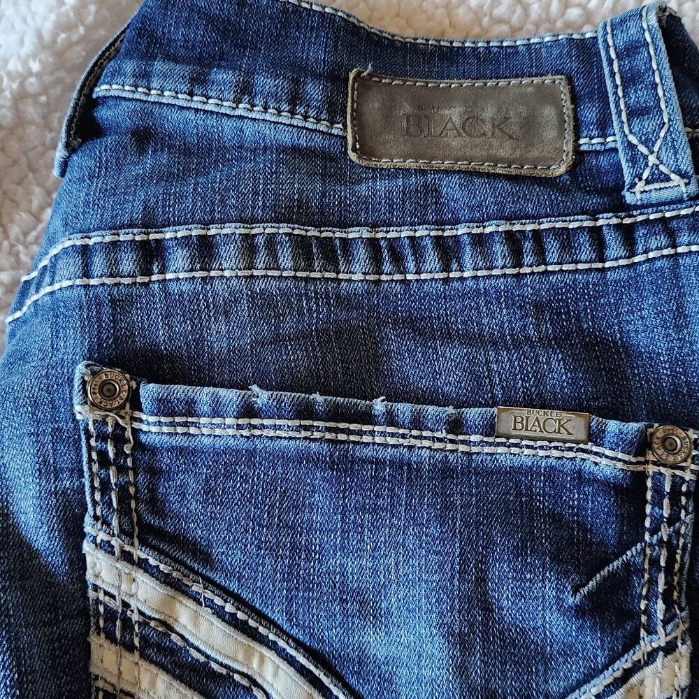 Men's Buckle Black Jeans